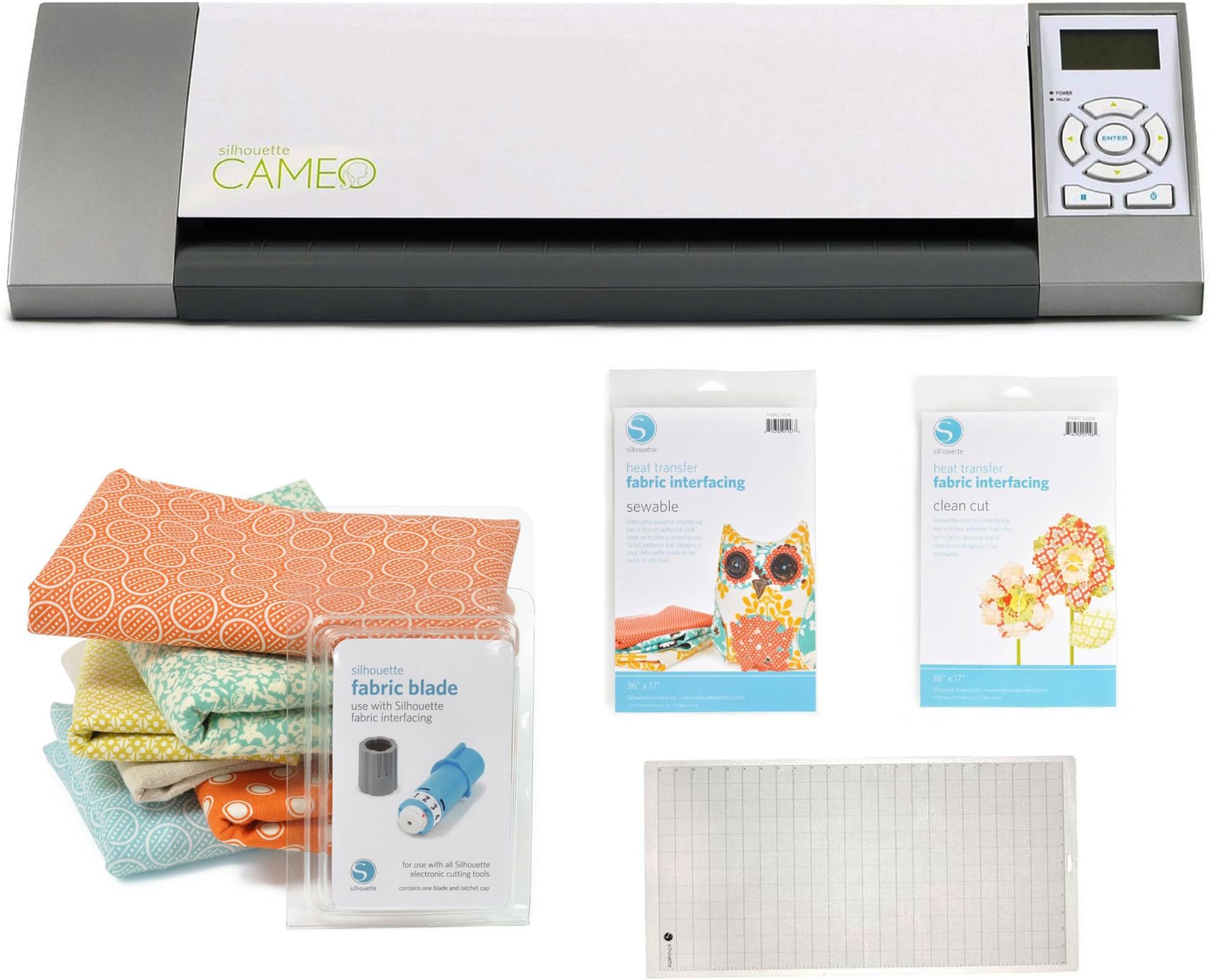 Silhouette Cameo Electronic Cutting Tool + Silhouette Fabric Blade Blue + Accessory Kit