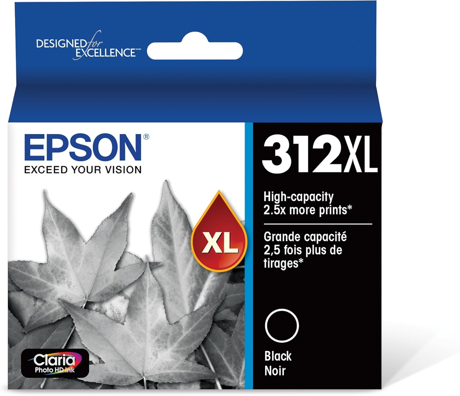 Epson T312XL220 Claria Photo HD Cyan High Capacity Cartridge Ink & T312XL120 Claria Photo HD Black High Capacity Cartridge Ink
