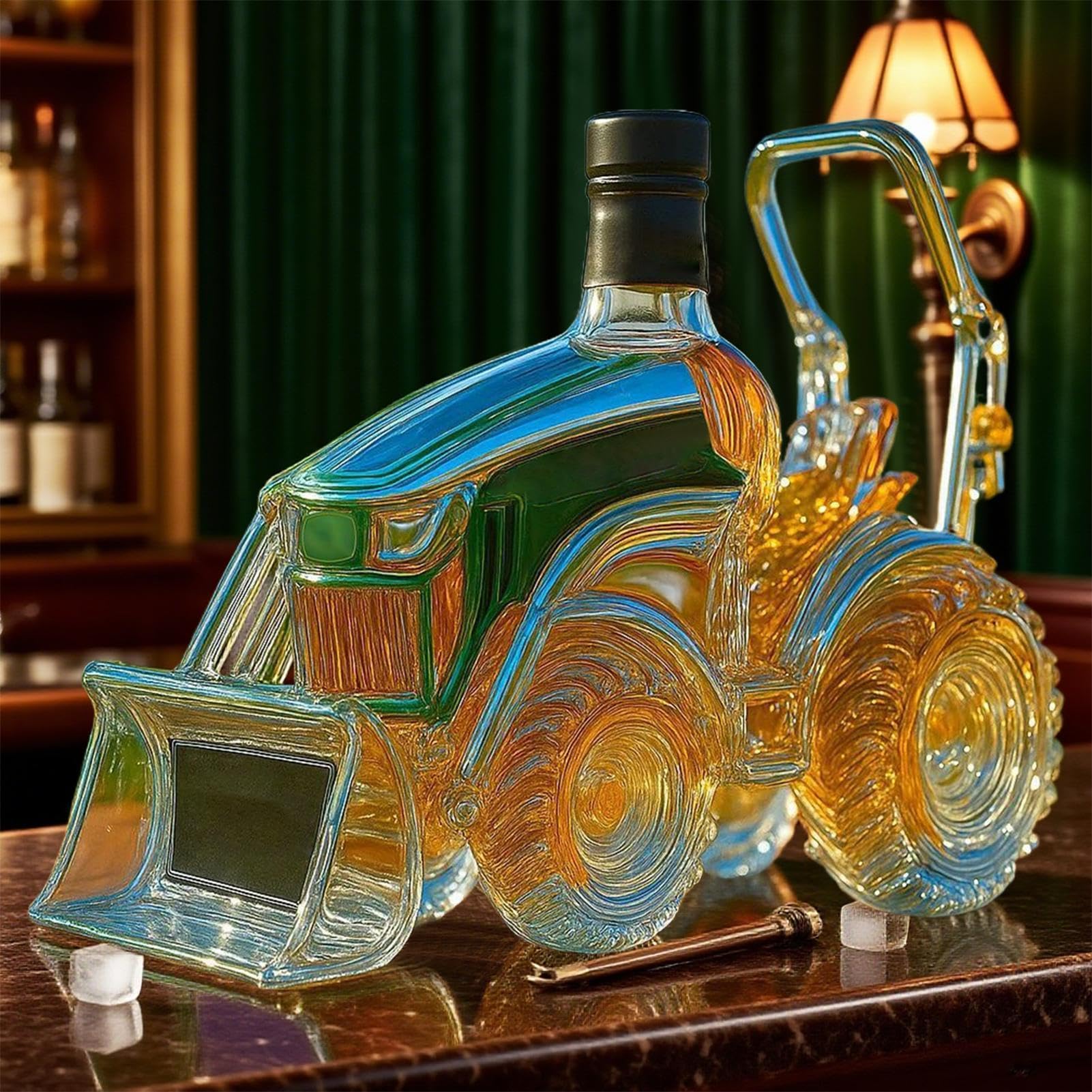 Bottiglie Whisky,Bottiglia Vino Trattore 3D Decorativa - Decanter in Decorazione per Bar Casa Whisky Amanti Famiglia Armadietto Uomo
