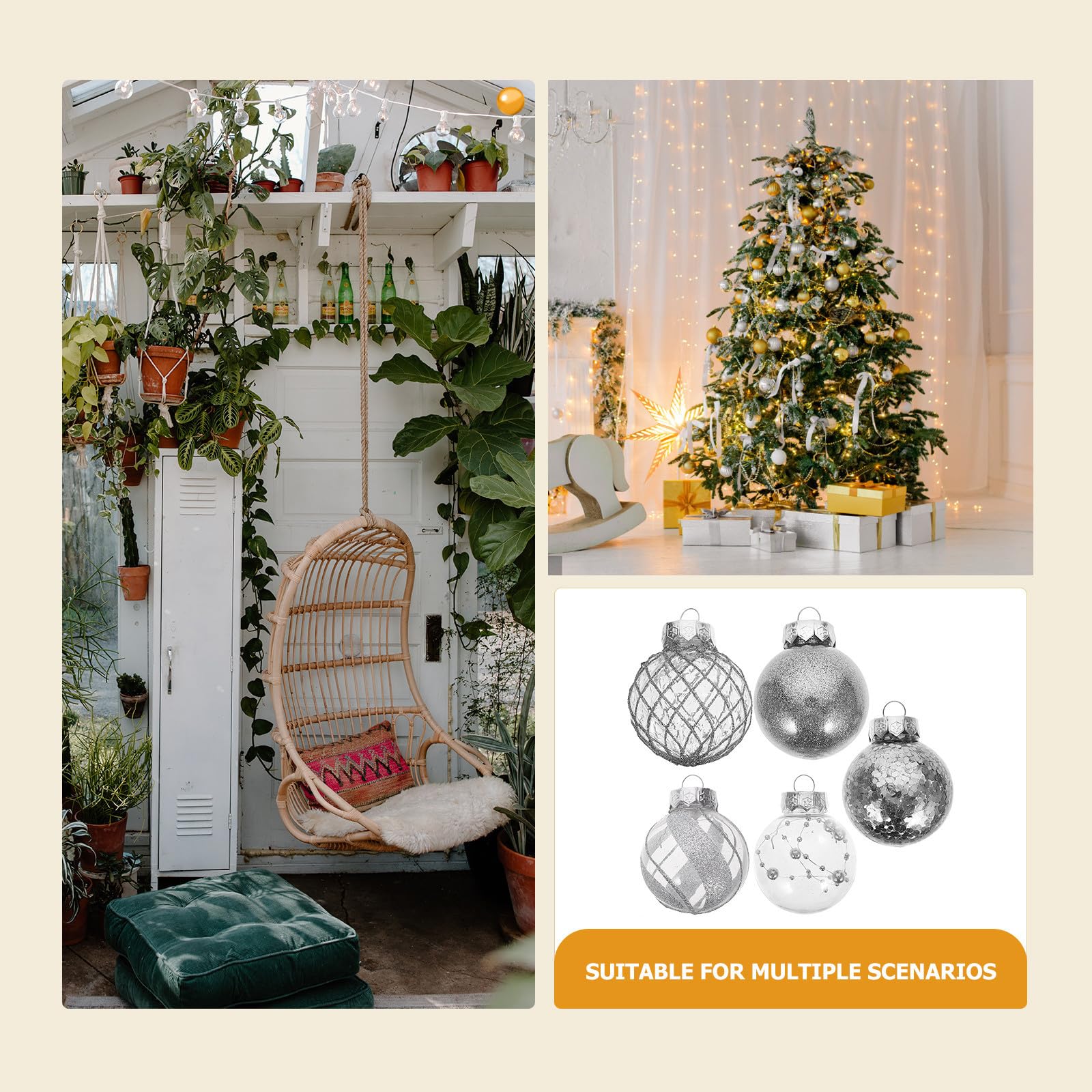 Toyvian 90 Pièces Boules de Noël à Suspendre en Plastique, Décorations