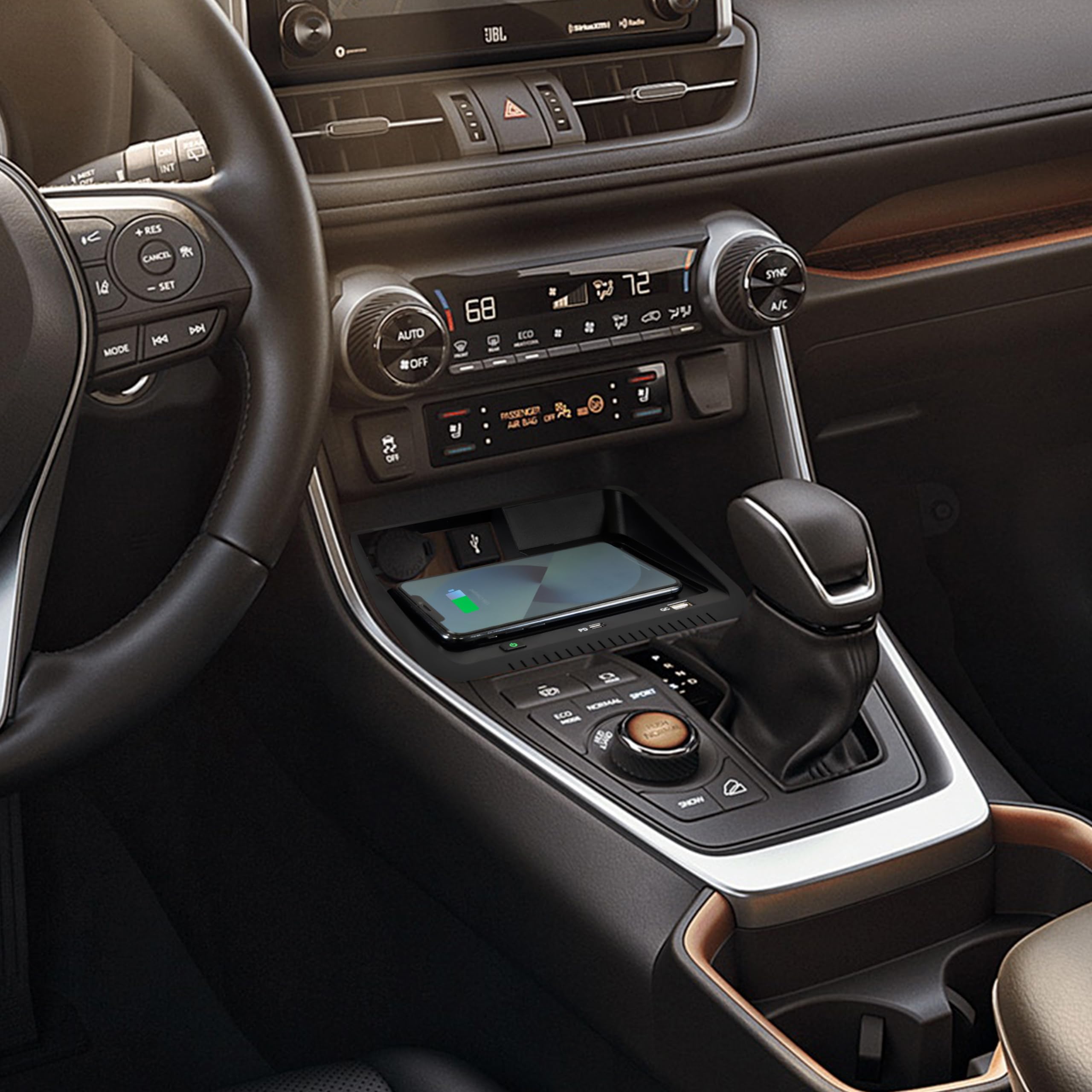 KEWISAUTO Car Wireless Charger for 19-25 Toyota RAV4, OEM Style Center Console Charging Panel USB-A USB-C Fast Wireless Phone Charger Pad for Toyota RAV4 2019 2020 2021 2022 2023 2024 2025 Accessories