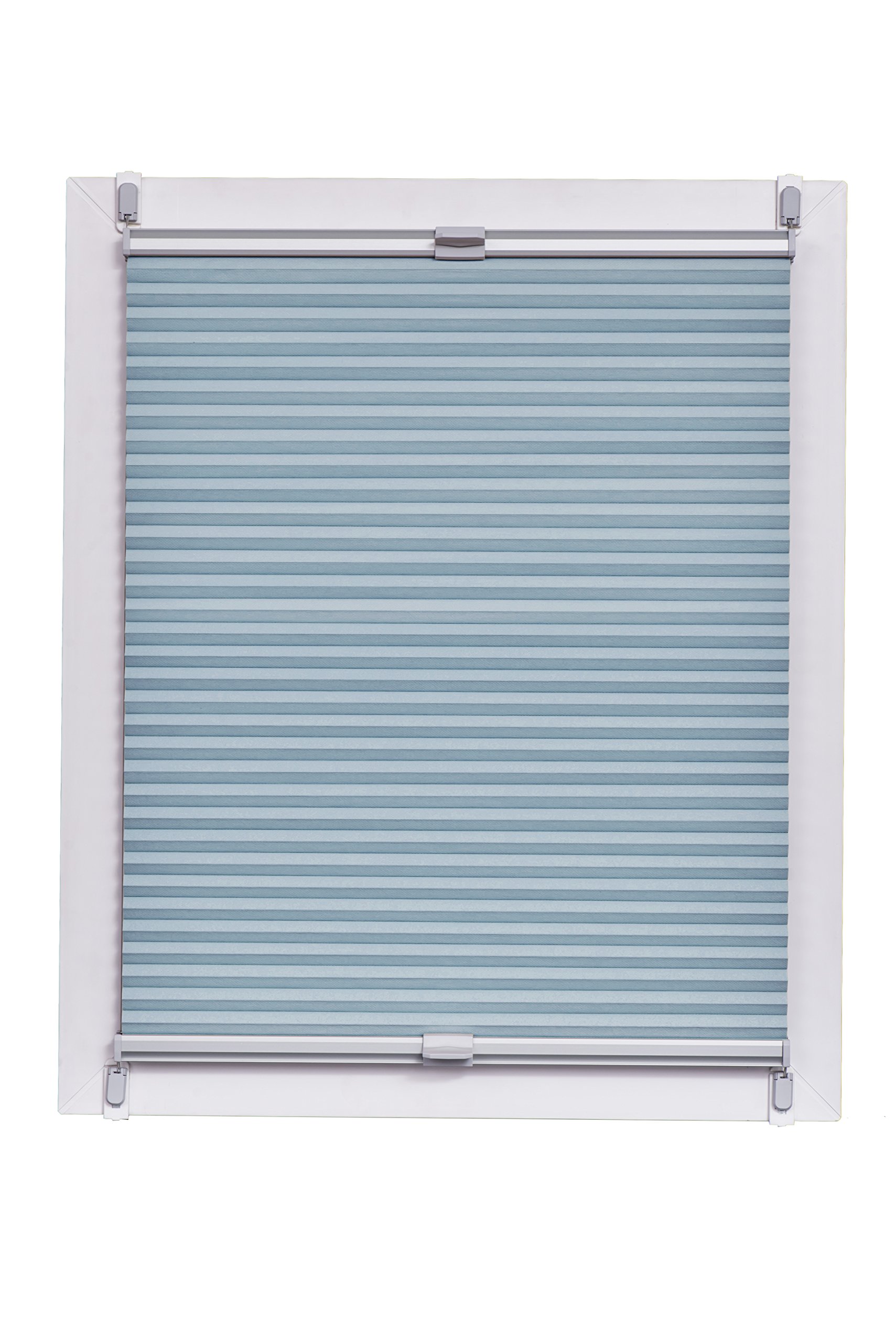 Store plissé nid d'abeille occultant bleu gris 110x150cm