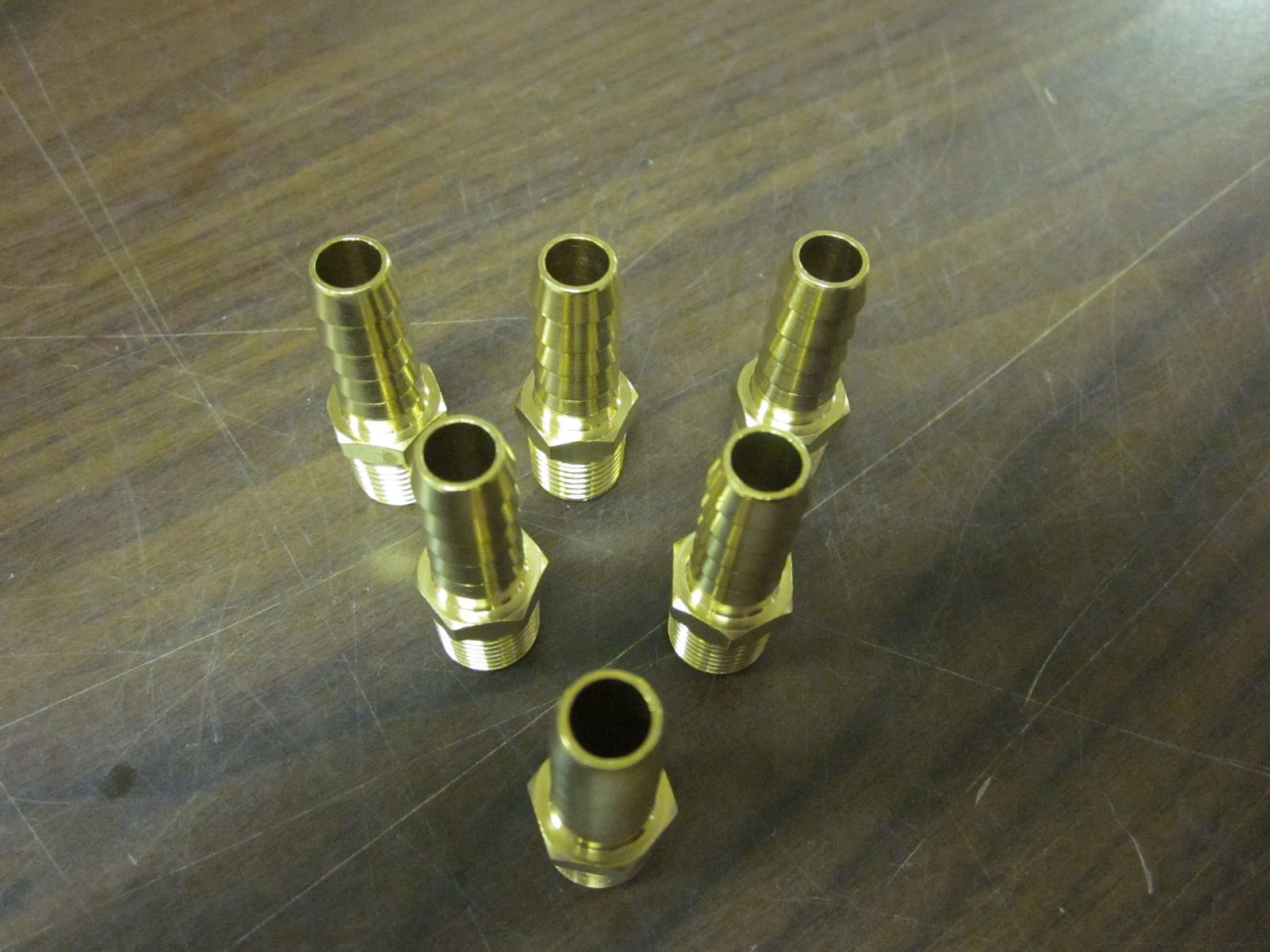 LOT OF 6 SOLID BRASS 1/4