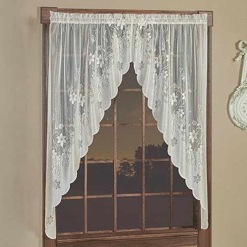 Miniatura 8 de Touch of Class Vining Floral Marisol - Cenefa semitransparente para ventana, color degradado, 55 x 20 pulgadas