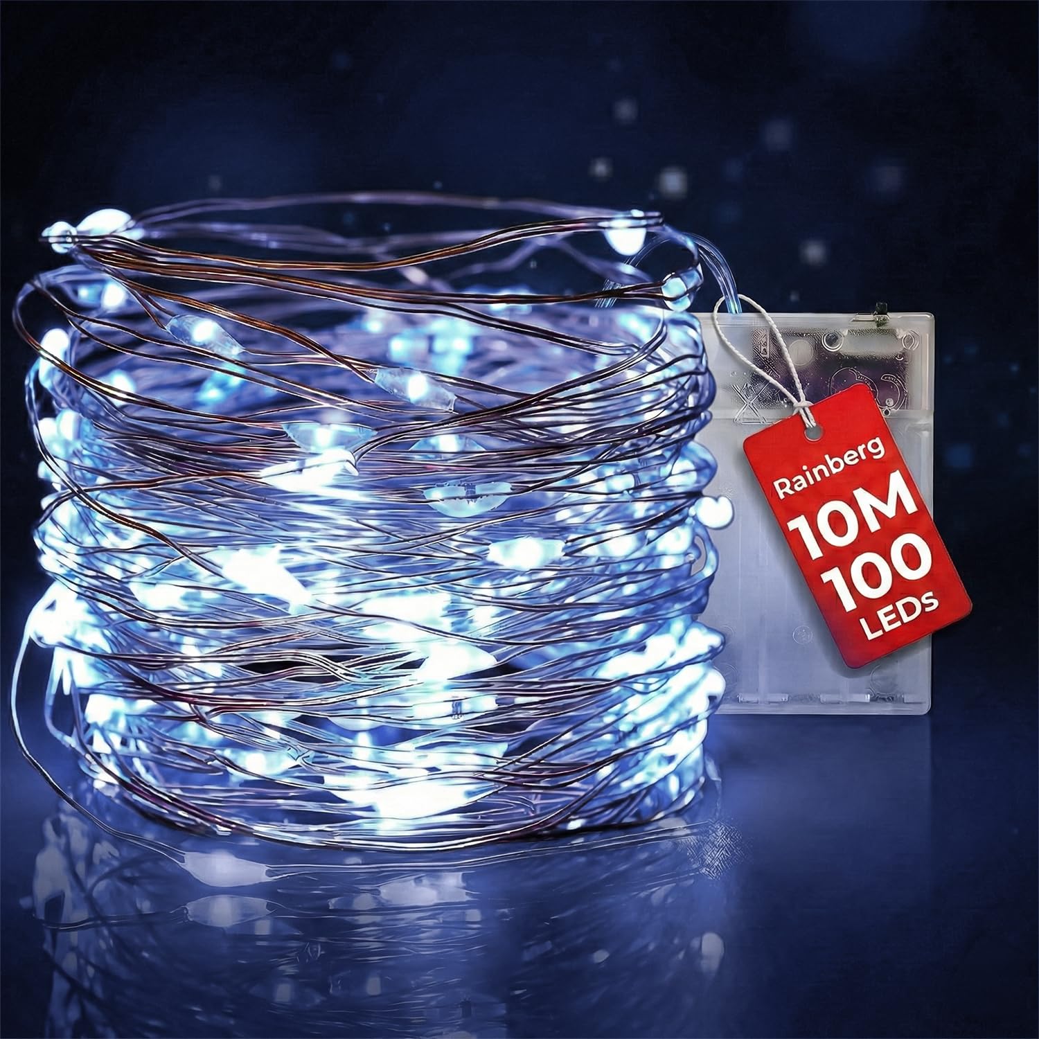 Rainberg LED Fairy Lights, 10M 100LEDs Battery Powered, Waterproof Copper Wire, DIY Bendable for Indoor and Outdoor, Wedding, Party, Christmas and Home Decoration (Purple)