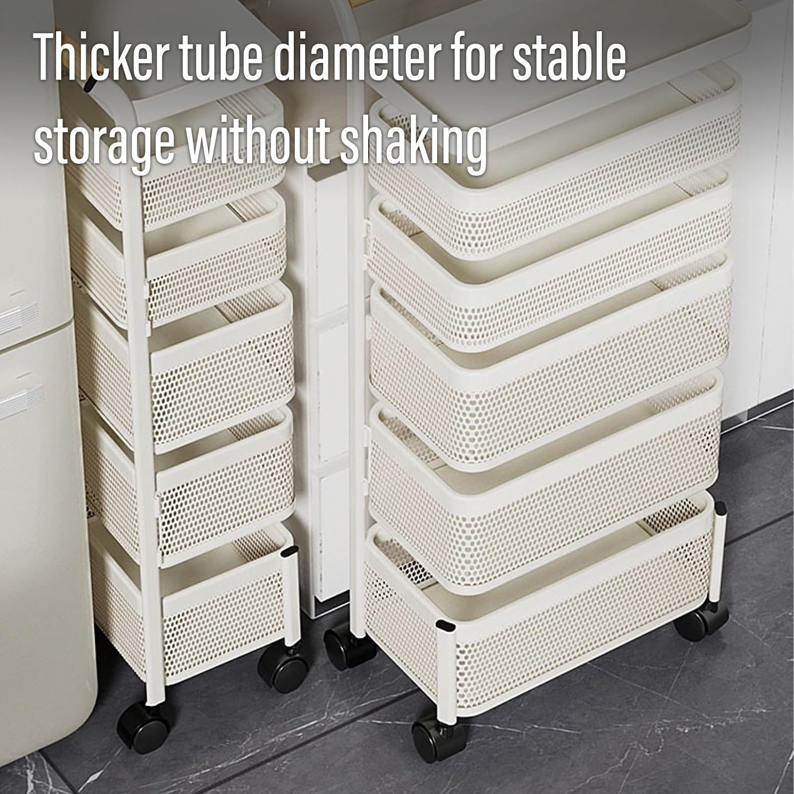 Cesta giratoria de acero al carbono de 30 cm para oficina, cocina, lavandería y espacios reducidos (blanco, 30 x 19 x 75 cm) y ahorro de espacio