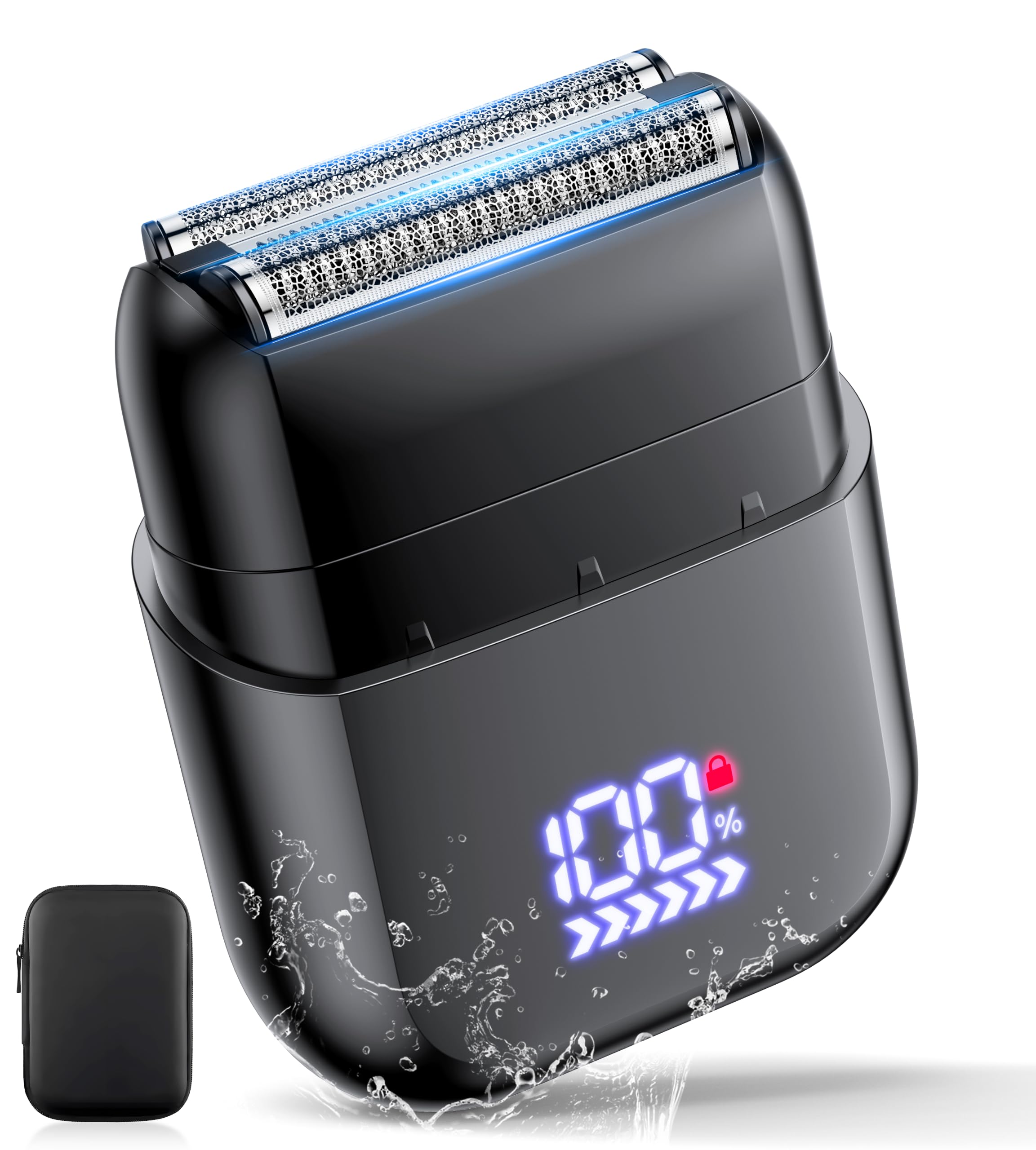 ひげそり 電動シェーバー 小型【2026新登場 0.06mm極薄外刃】往復式3枚刃 シェーバー メンズ 乾湿両用 深ぞり IPX7防水仕様 髭剃り 電気シェーバー コンパクト設計 LED残量表示 Type-C急速充電 ワンタッチロック機能搭載 90分連続駆動 出張・旅行・車内使用 プレゼント最適 収納ケース付き 一年保証付き 日本語取扱説明書付属