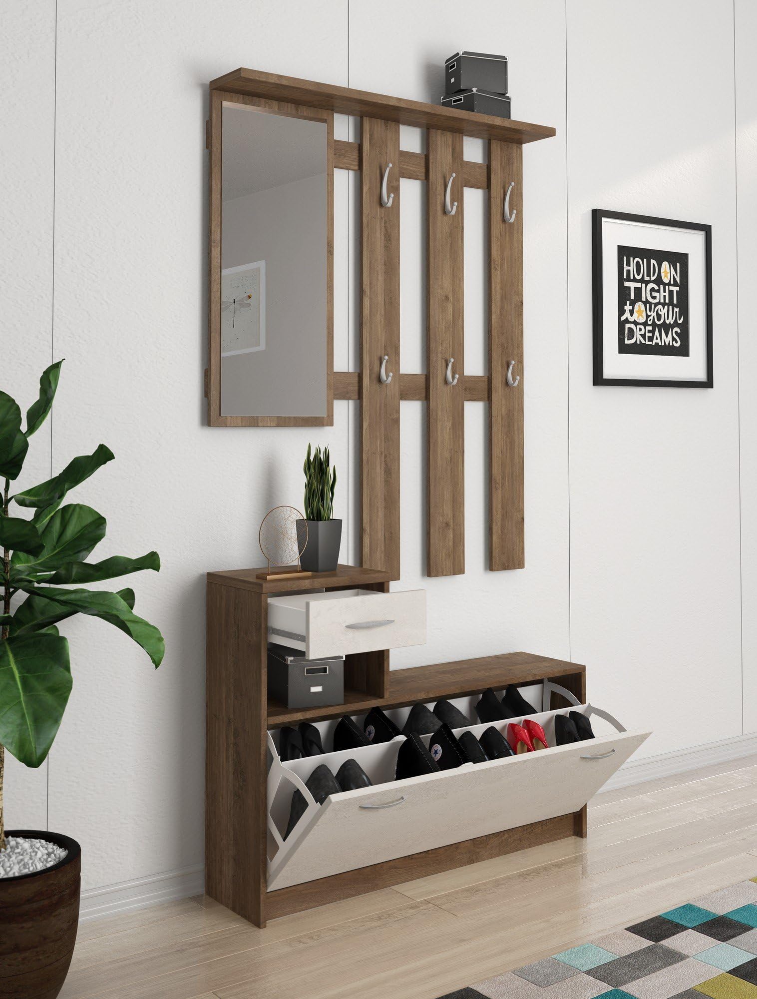 CALITAN FURNITURE FACTORY SP Z O.O. Mobile da Ingresso Ken Noce Eastwood E SPATOLATO