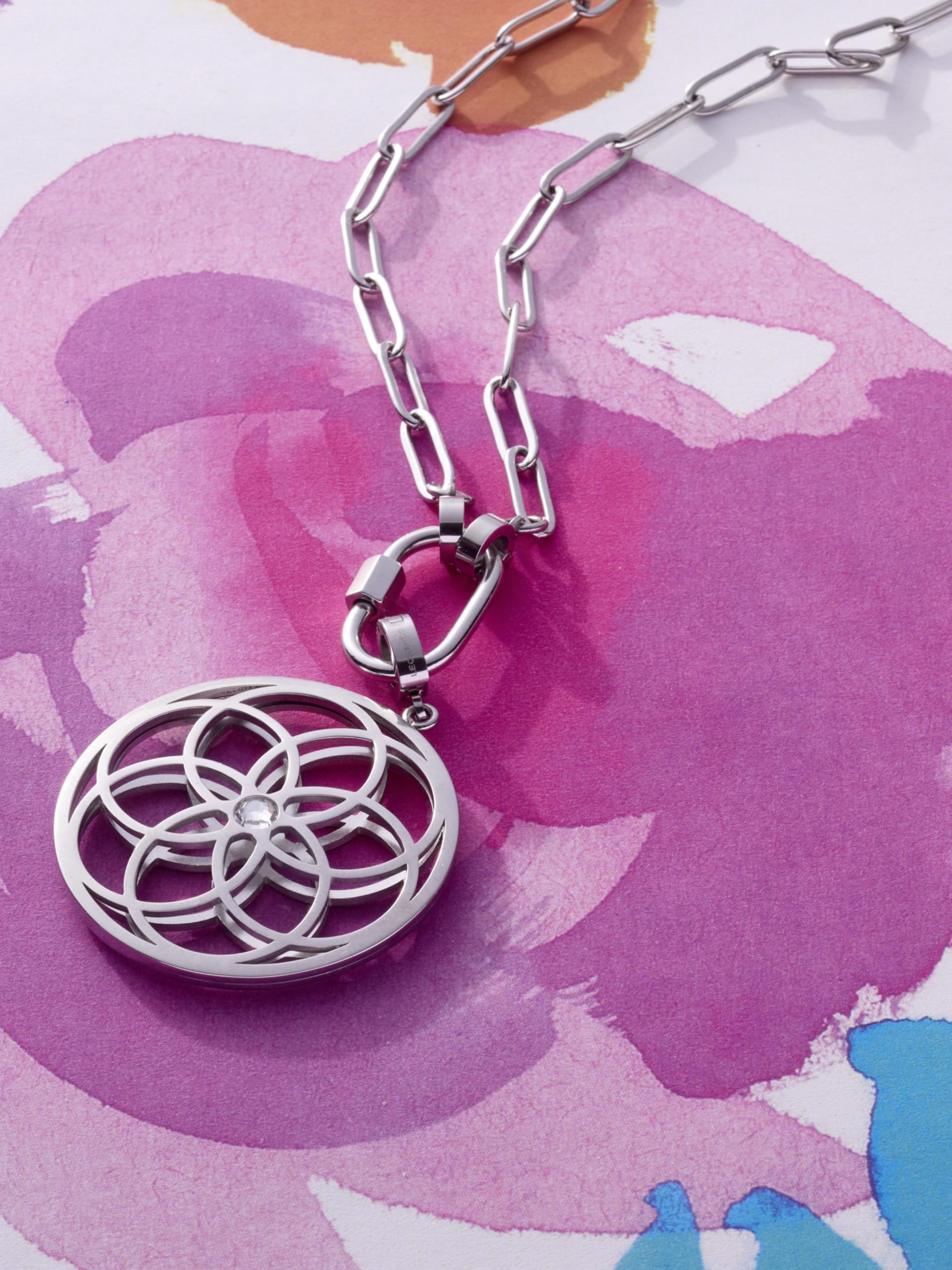 JEWELS BY LEONARDO JEWELS BY Halskette Clip & Mix Estrella • Paperclip-Kette aus silberbenem Edelstahl • aus ovalen Ketten-Gliedern im Chunky-Look • 45 cm Länge • Geschenk Damen Schmuck • 019746