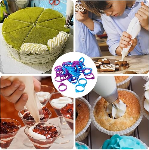 Miniatura 5 de 40 lazos para bolsas de repostería, lazos reutilizables de silicona para bolsas de glaseado, clips para bolsas de glaseado, bolsas decorativas para