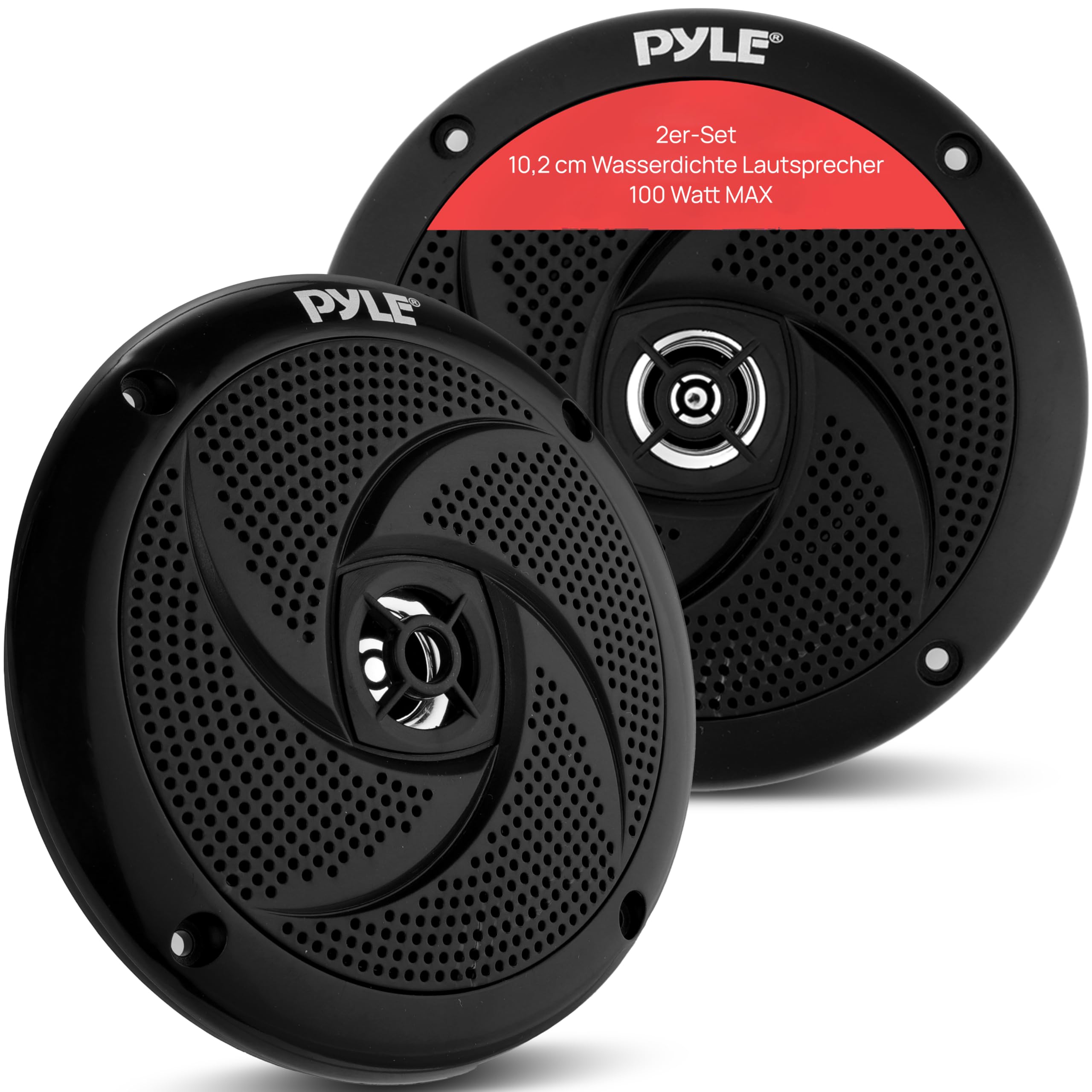 Pyle Outdoor Lautsprecher Box – wasserdichte 2-Wege Lautsprecher Passiv für Boot, Auto, Pool & Terrasse, Aufbaulautsprecher – 13,2cm Schwarz