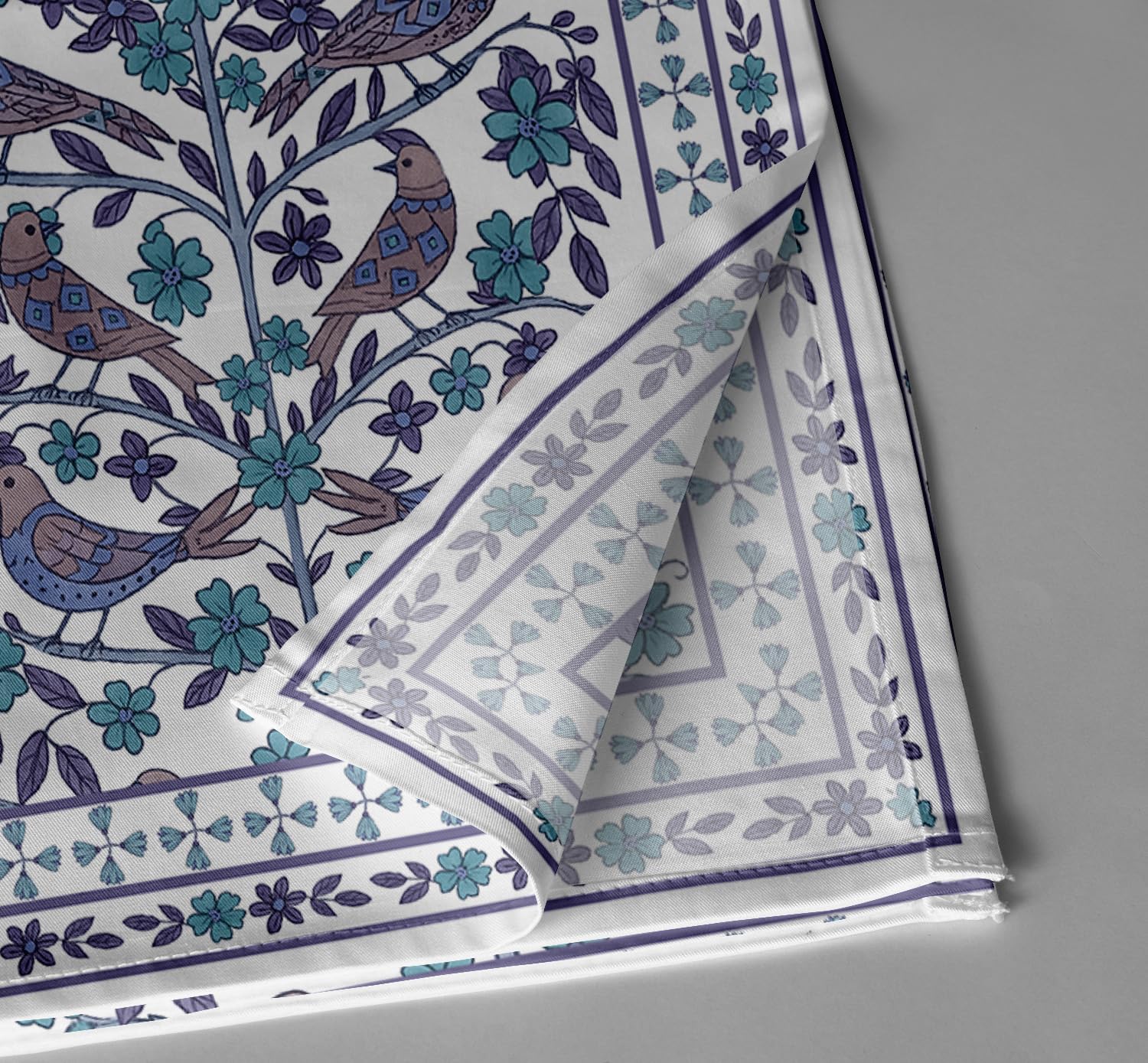 Luxury Cotton Twill Napkins - Set of 12, 20-Inch Bird Pattern, Premium Thick Cloth Napkins for Elegant Dining & Special Occasions - Soft, Absorbent & Machine Washable