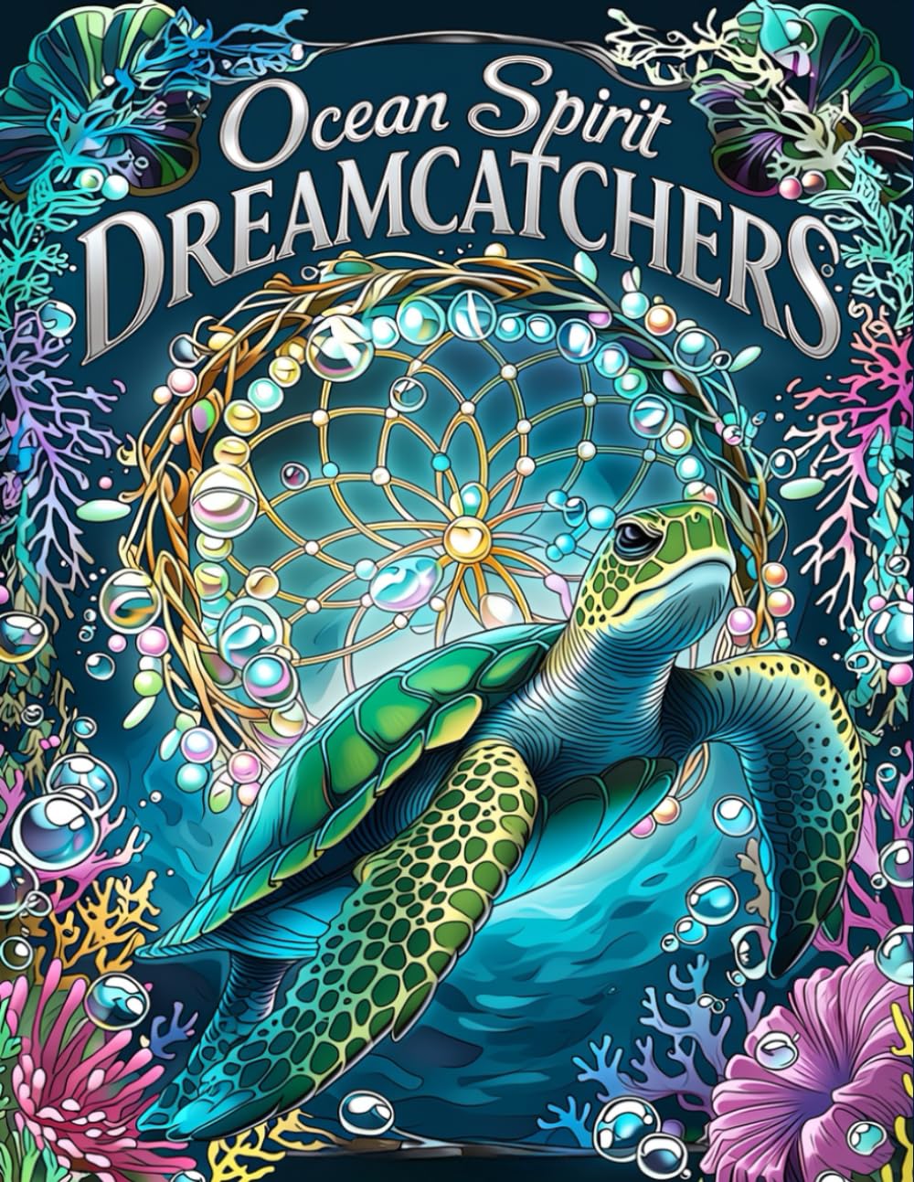 Ocean Spirit Dreamcatchers: Mythical Sea Creatures & Sacred Webs: An Adult Coloring Book Featuring Intricate Underwater Fantasy Landscapes and Stress-Relieving Ocean Patterns