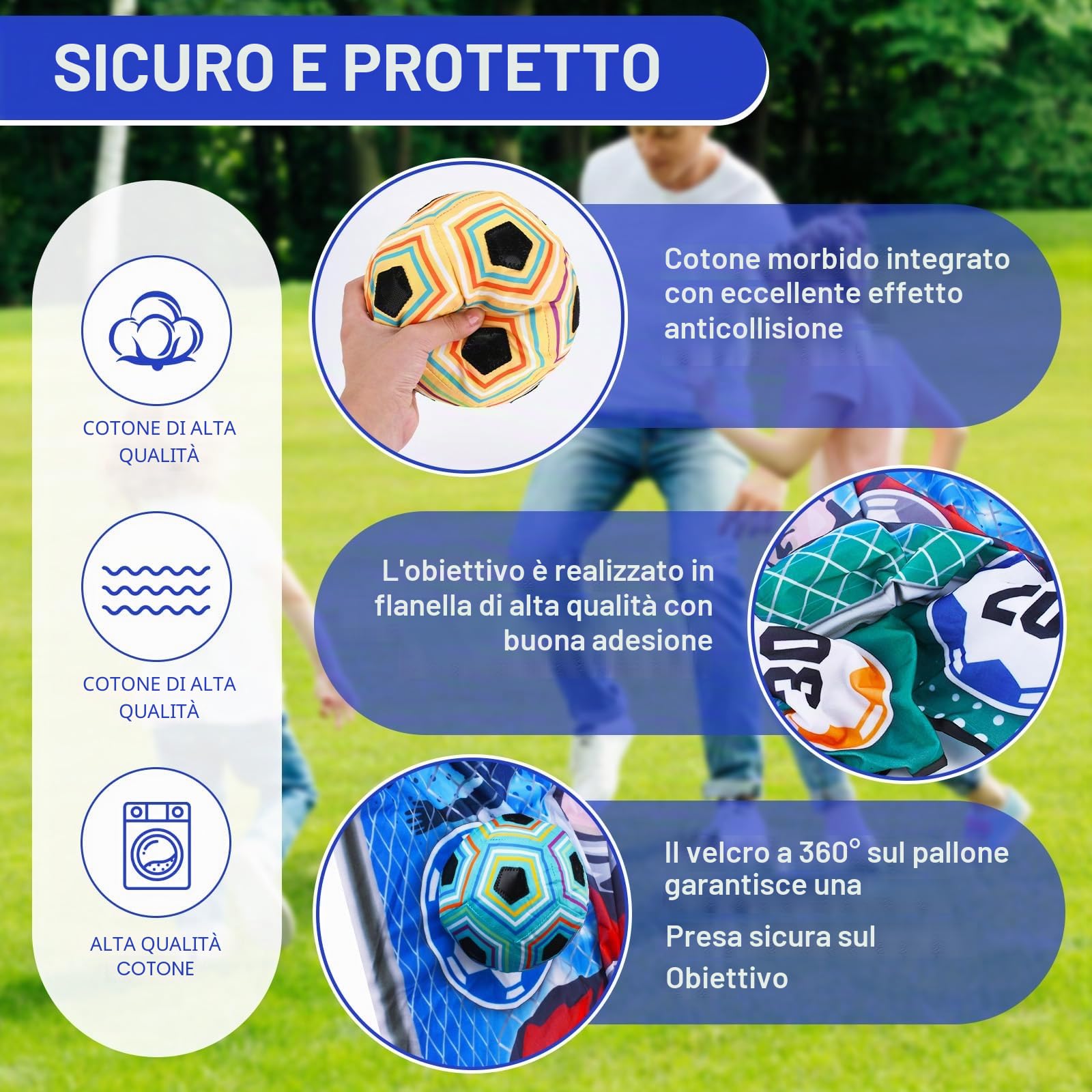 Set da Gioco con Pallone da Calcio per Bambini 3 4 5 6 7 8 Anni,Porta da Calcio Giocattolo per Interni ed Esterni con 2 Palline,Giocattolo Sportivo Regalo Compleanno per Bambini