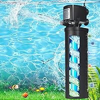 Vista 1 de Aquarium U-V Filter 300GPH for Large 80-200 Gal Fish Tank Pond, Powerful Internal Submersible Pump Green Water Clean Killing Machine Air Supply