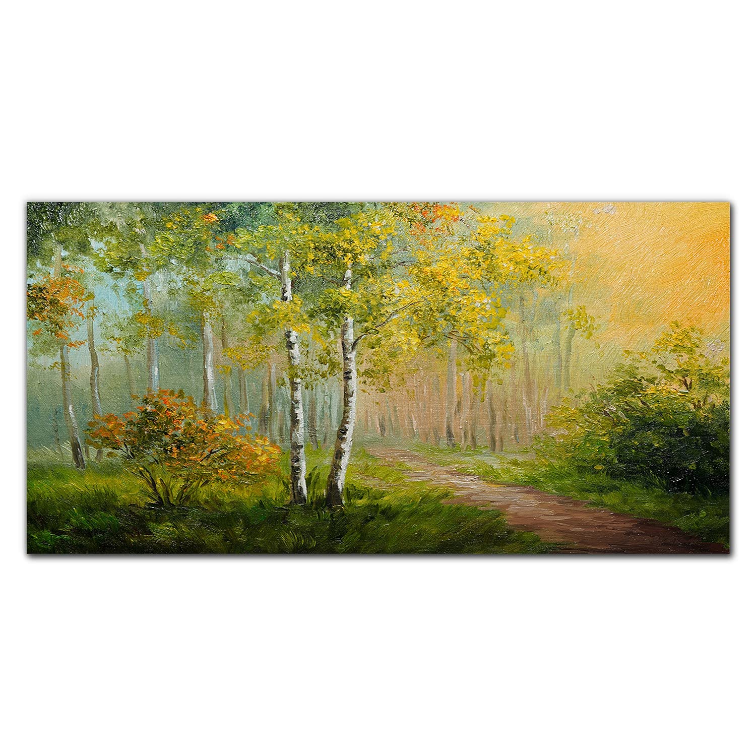 Crédence de cuisine feuilles de forêt 100x50cm en verre trempé adhésif