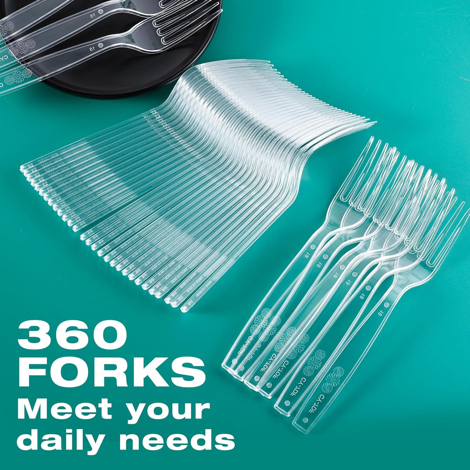 360Pcs Clear Plastic Forks, Heavy Duty Disposable Forks, 7 inch Small Dessert Fork,Small Clear Fork for Parties Restaurants and Everyday Use - Image 4