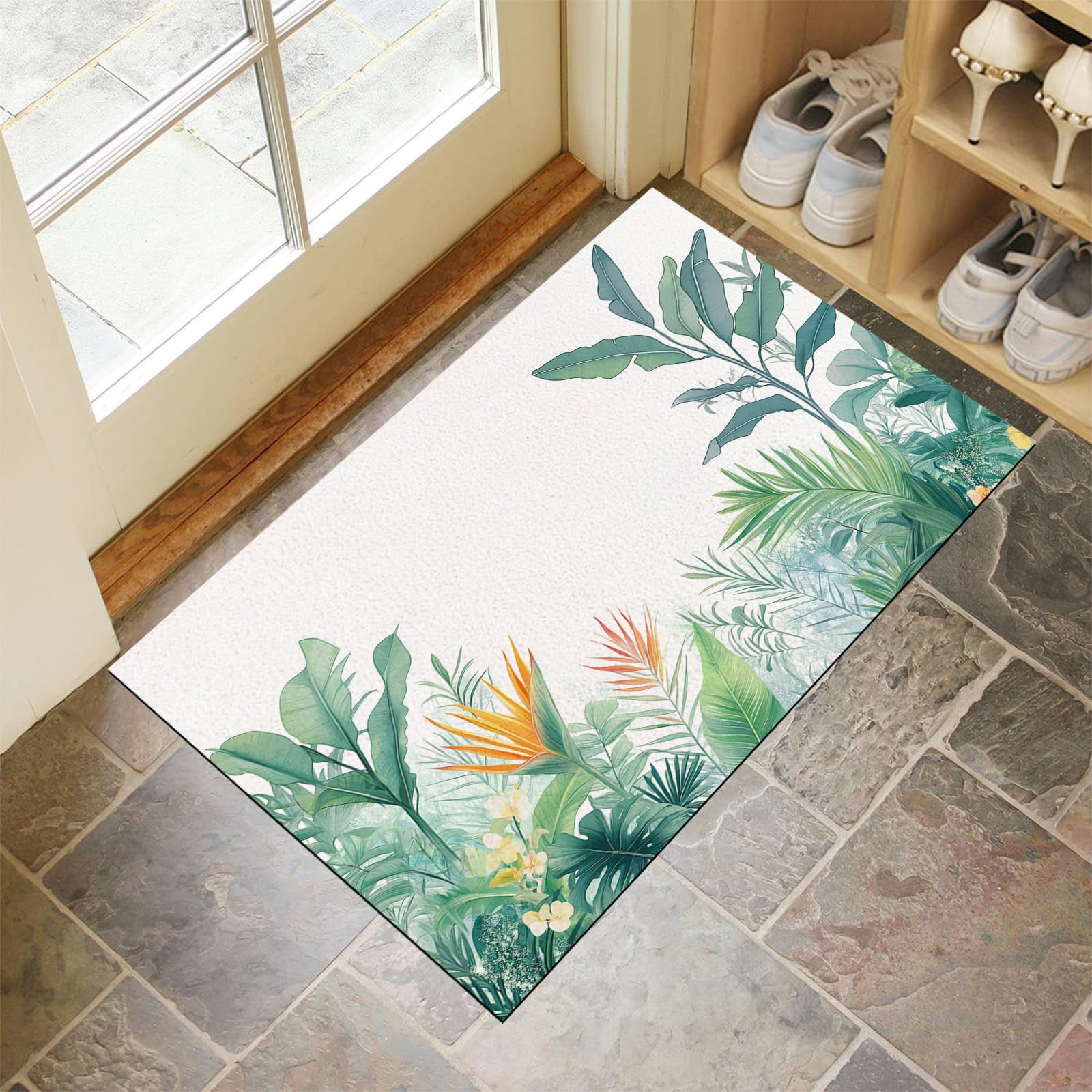 Tapis de sol fleurs botaniques pour sublimer l'entrée, le balcon et le couloir