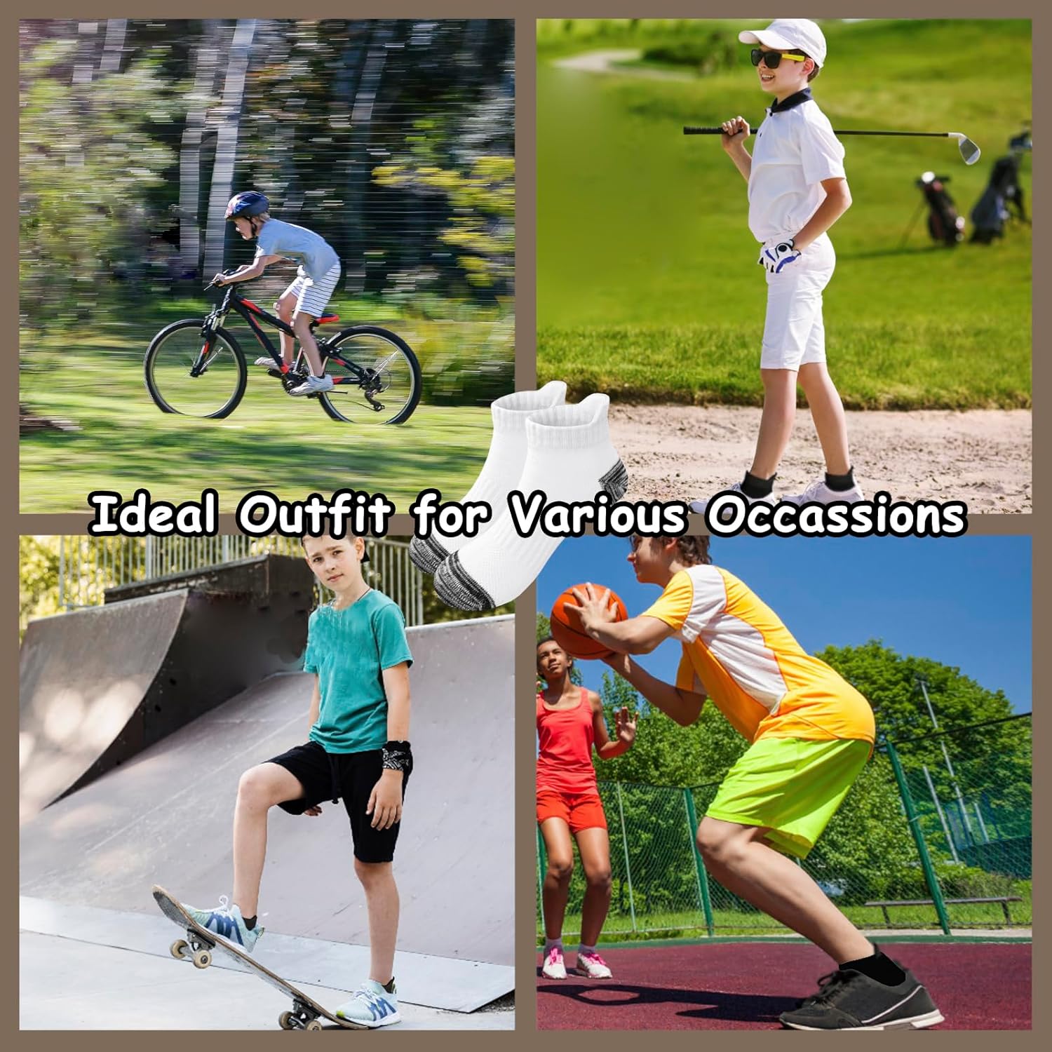 Bemeol Boys Socks 12 Pairs Boy Ankle Socks Kids Athletic Cotton Sports Low Cut Casual Sock - Image 6