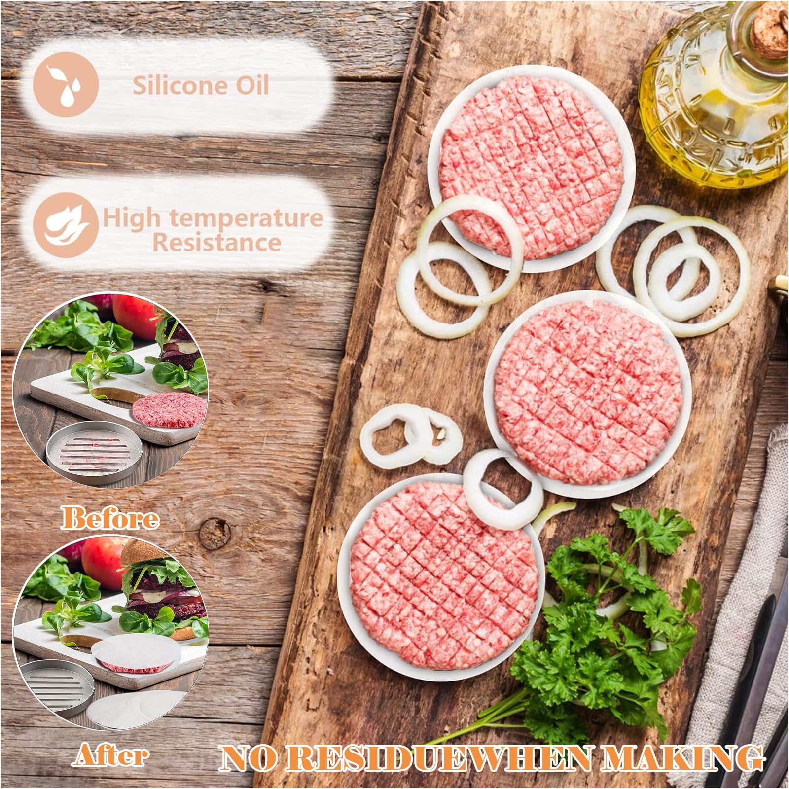 1000 fogli di carta da forno rotondi da 11 cm per pressa per hamburger 11 cm, carta da forno 11 cm (1000 fogli, 11 cm) | Leroy Merlin
