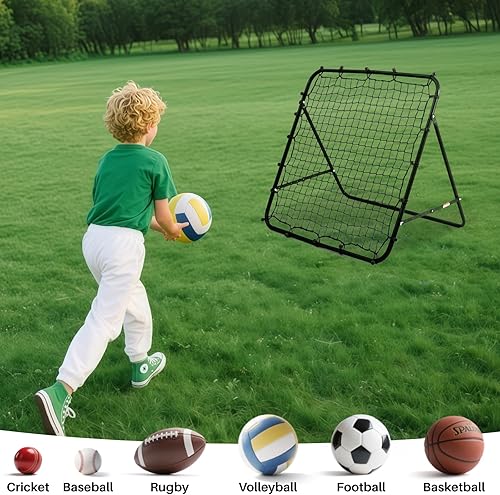 Miniatura 3 de Red de rebote de fútbol  Entrenador portátil de rebote para fútbol, béisbol, sóftbol y lacrosse  Red de práctica ajustable para entrenamiento de
