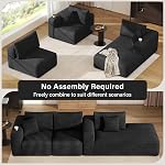 DURASPACE 108'' Modular Sectional Sofa, Cloud Boneless Couch with Deep Seat, Cup Holder, Memory Foam, Corduroy L Shaped Couch for Living Room Bedroom, No Assembly Required