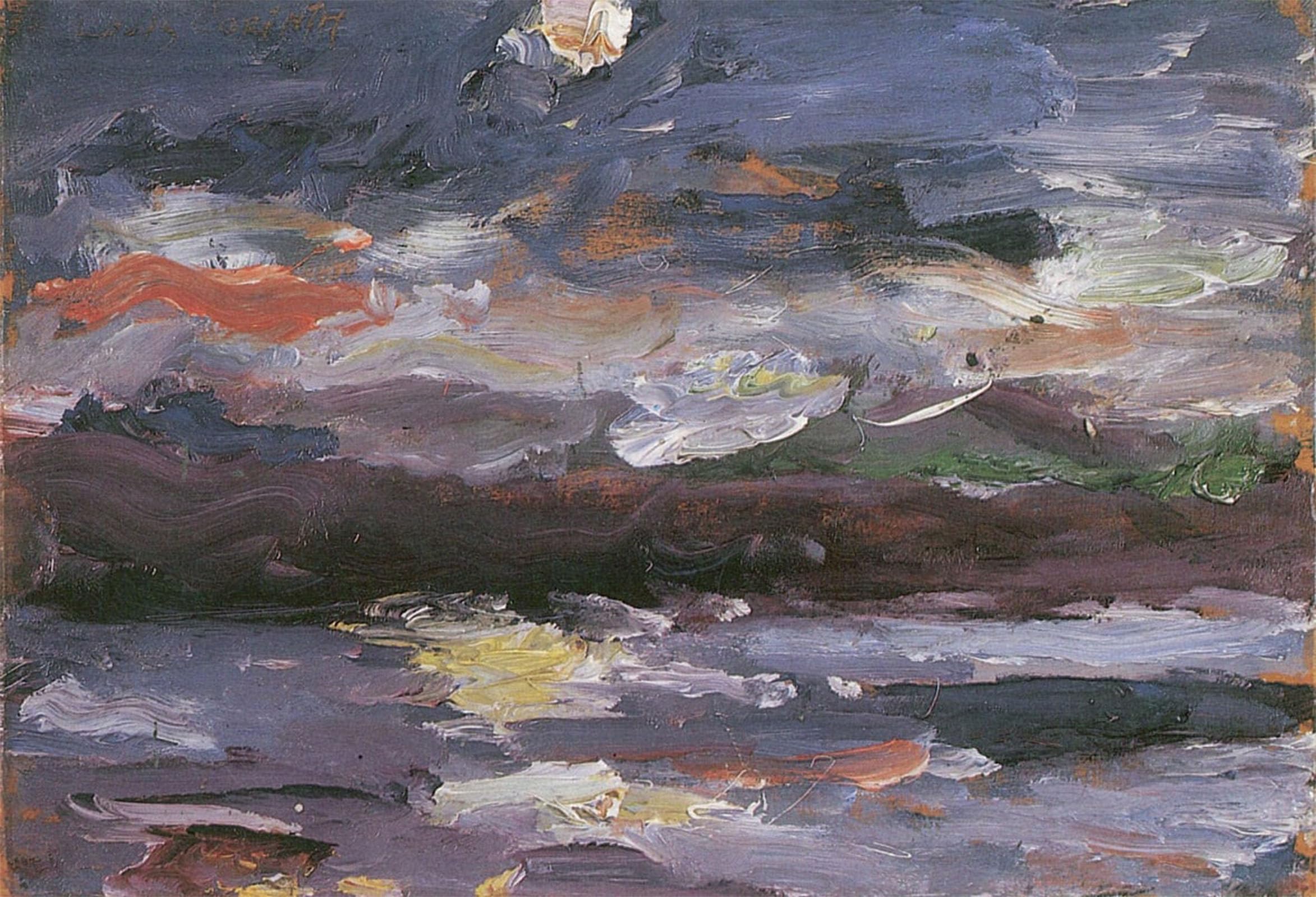 Affiche Walchensee Mondnachtn Lovis Corinth impression toile salon 60x90cm
