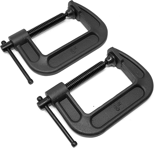 Miniatura 4 de WEN CLC424 Abrazaderas en C de hierro fundido resistentes con apertura de mandíbula de 4 pulgadas y garganta de 2.2 pulgadas, paquete de 2