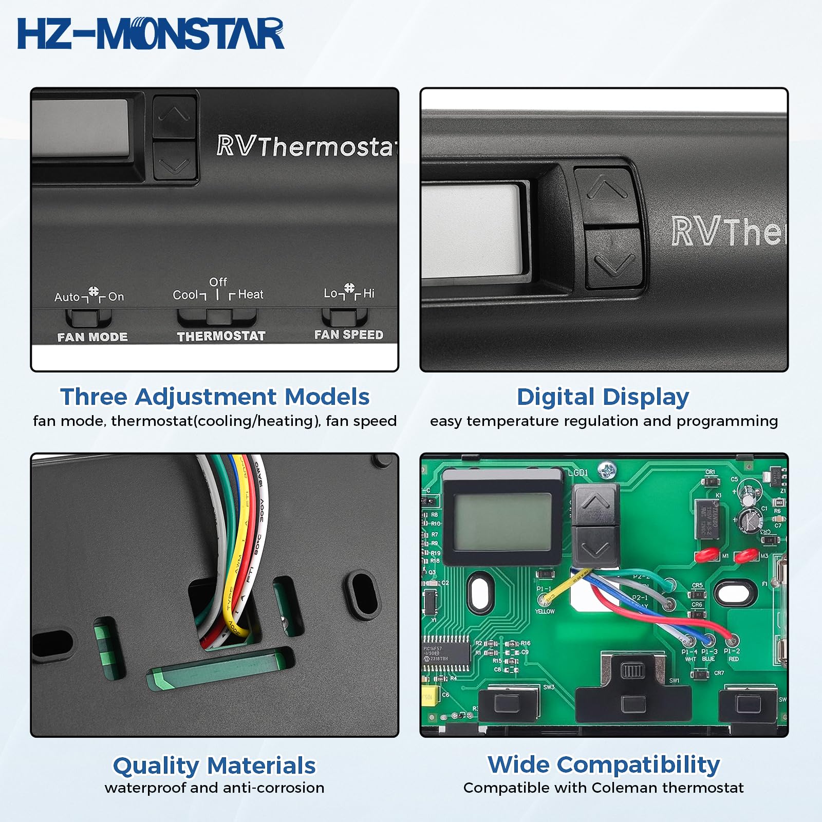 83303862 - Termostato digital de repuesto para termostato de pared T-Stat de calor/frío compatible con termostato Coleman Mach 83303362, ajuste de temperatura de 36.7 °C a 0.6 °C, color