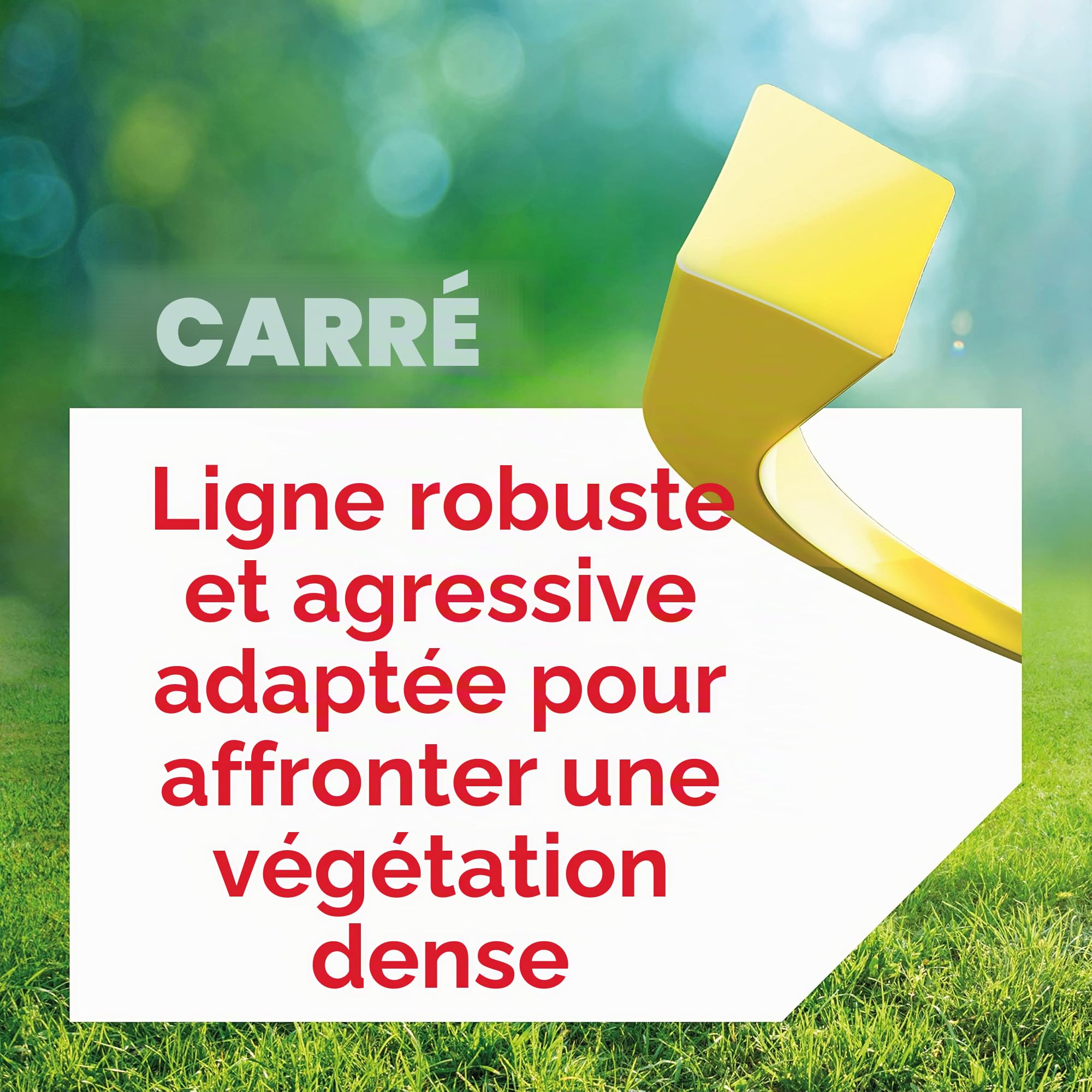 Fil de débroussailleuse Oregon Jaune Carré 4mm, Coupe herbes hautes, mauvaises herbes, végétation dense, Fil nylon haute résistance, compatible avec modèles standards, 4.0mm x 95m (69-478-Y)
