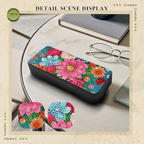 Miniatura 5 de Leatrice Kits de arte de diamantes de flores para adultos, kits de pintura de diamantes pequeños con puntos de diamantes, pintura de gema artística,