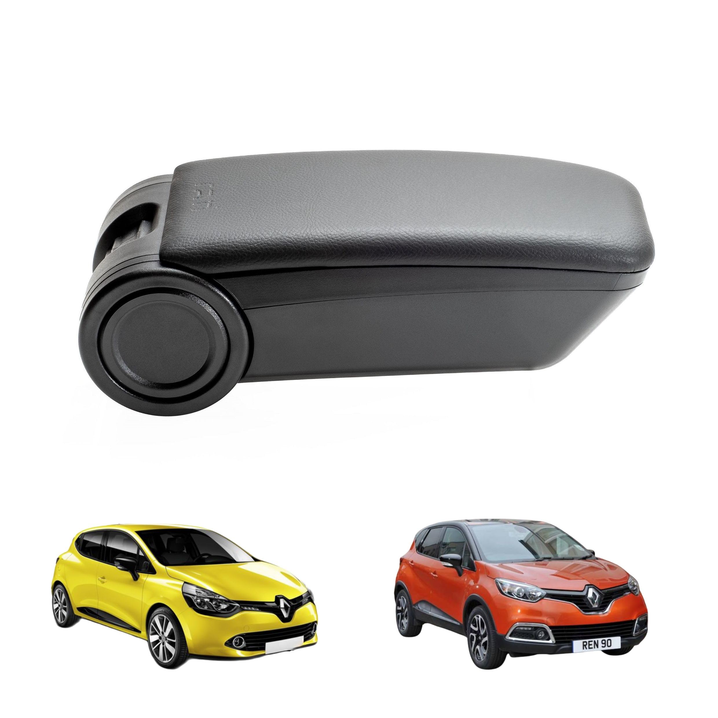 RATI ARMSTER 3 Bracciolo montaggio sedile compatibile con RENAULT CLIO/CAPTUR 2013-2020 senza braccioli originale [nero, pelle vegan]