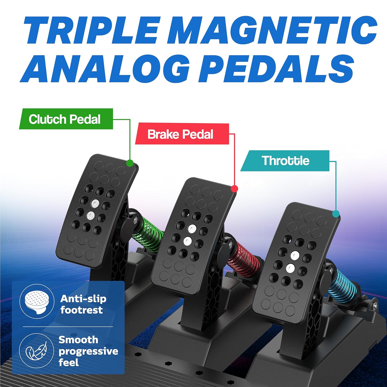 Nitho V23 PRO Triple Magnetic Analog Pedals