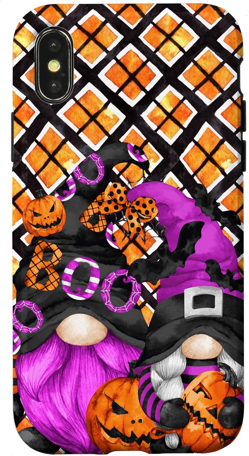 iPhone XR Halloween Gnomes With Pumpkin For Women Purple Witchy Boo Case