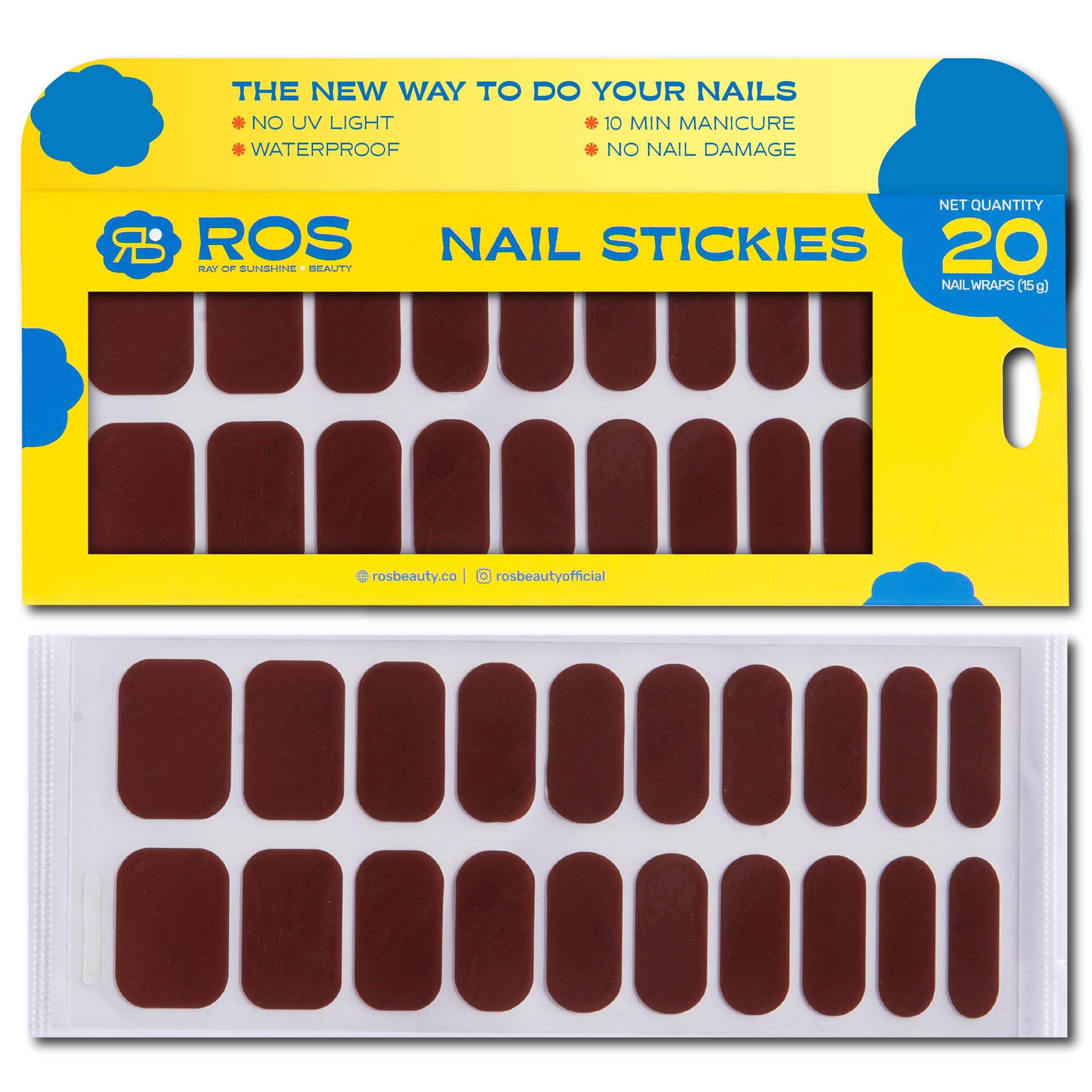 ROS Beauty Nail Stickies | 20 Count | Easy-to-Apply Vibrant Nail Art Stickers | Long-Lasting, Lightweight, & Mess-Free | Unique Designs for Effortless DIY Manicure | Velvet Truffle-image-49