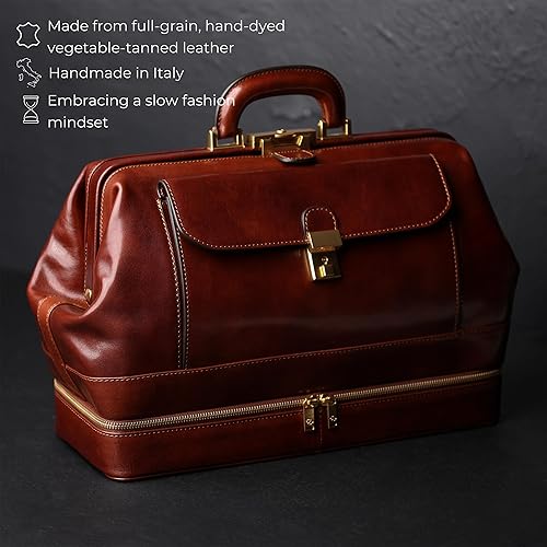 Miniatura 4 de Time Resistance Bolso médico de cuero - Bolso médico italiano hecho a mano - Bolso estilo vintage - Maletín de cuero real