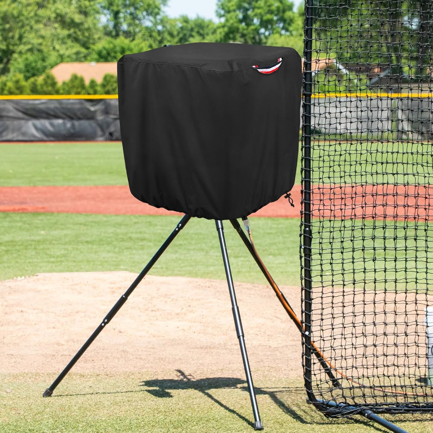 Baseball Pitching Machine Cover | Softball Pitching Machine Cover with Ball Delivery Device | Heavy-Duty Weatherproof Protection | Fits Single-Wheel & Multi-Speed Models | Indoor/Outdoor Use - Image 2