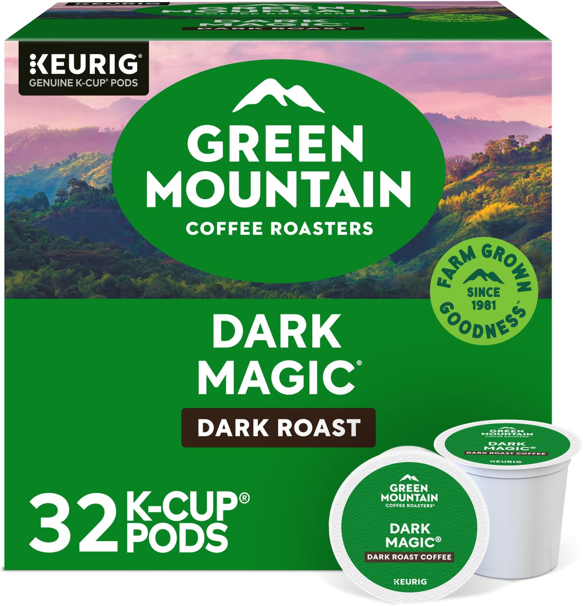 Dark Magic, Single-Serve Keurig K-Cup Pods, Dark Roast Coffee Pods, 32 Count