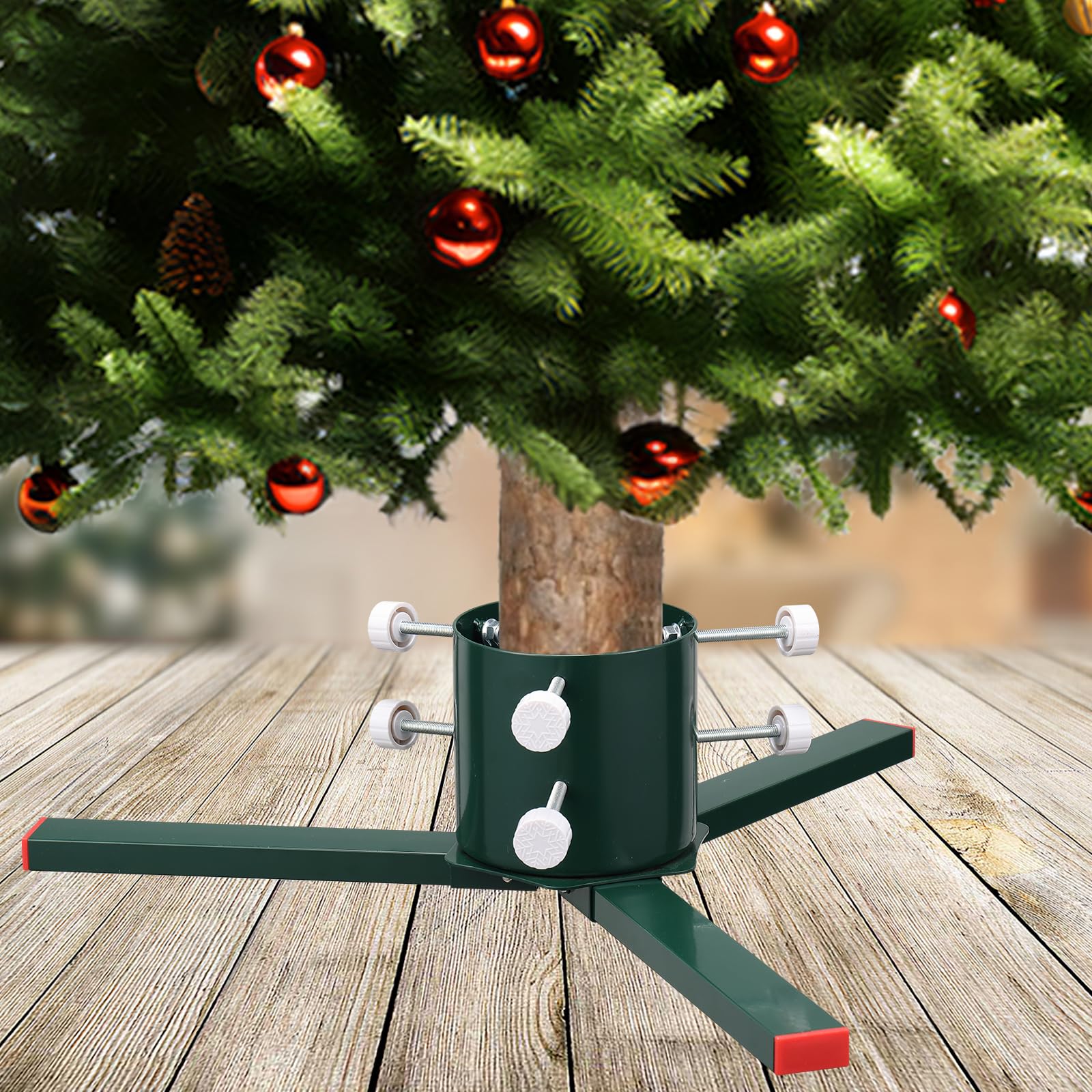 Soporte para árbol de Navidad, soporte resistente desmontable para árbol de Navidad, adecuado para troncos de 3 a 5.5 pulgadas, base adecuada para abeto de pino y álamo de 4 a 10 pies (verde)