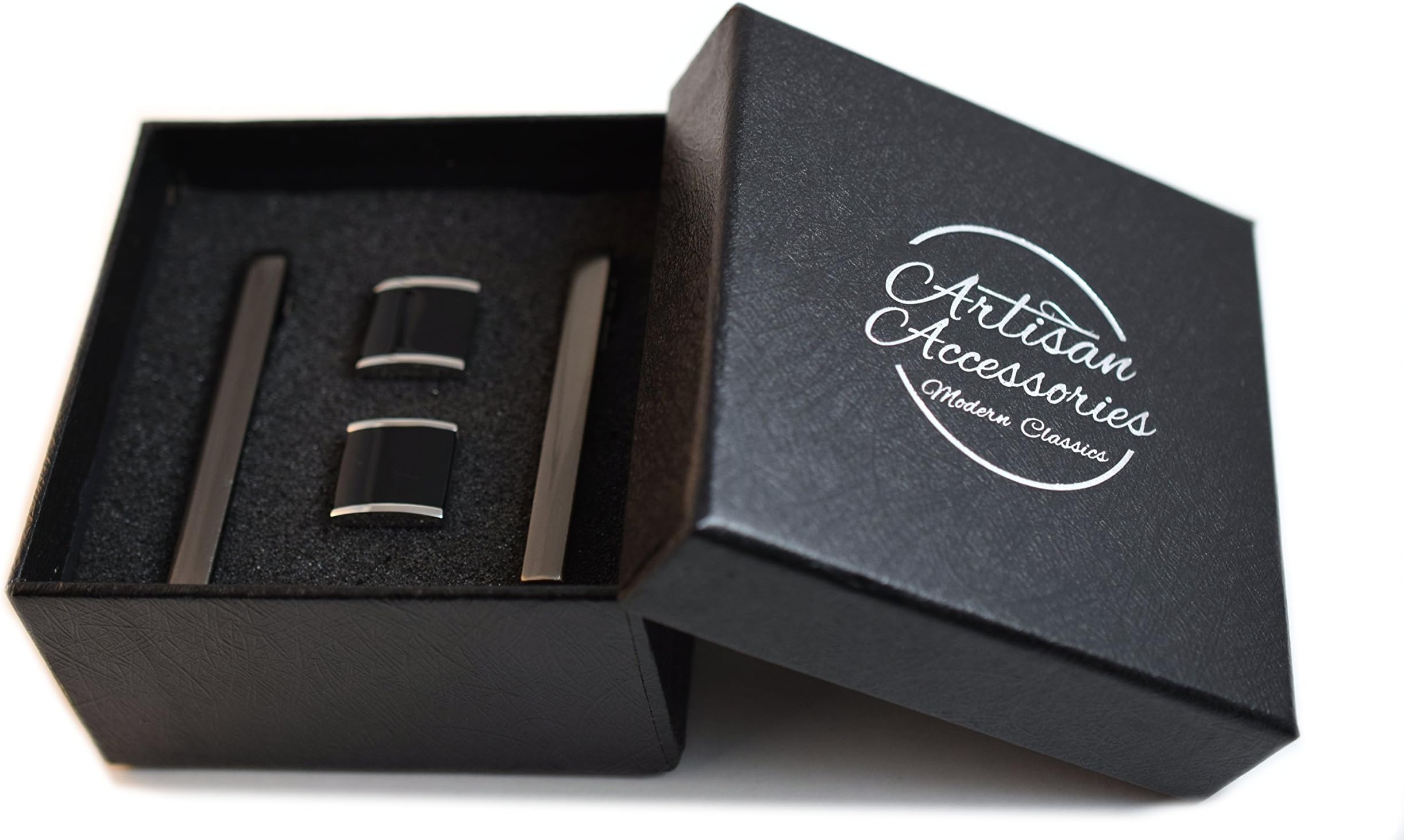 Mens Cufflinks and Tie Bar Set, Cuff link and Tie Clips Set is the perfect wedding or graduation gift!