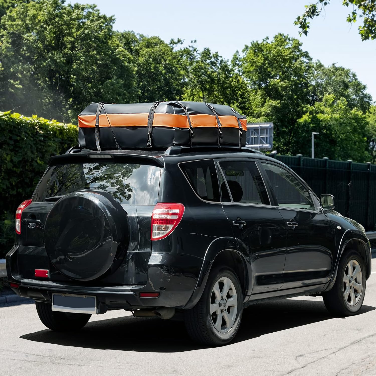 IRONMAX Rooftop Cargo Carrier Bag, 21 Cubic Feet Waterproof Soft-shell Car Top Carrier w/ 10 Reinforced Straps, Storage Bag, Anti-Slip Mat & 6 Door Hooks, Suitable for All Vehicle w/without Rack