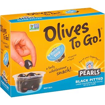 Pearls Olives Black Ripe Cups 1.2 oz. Pack of 12 8 count