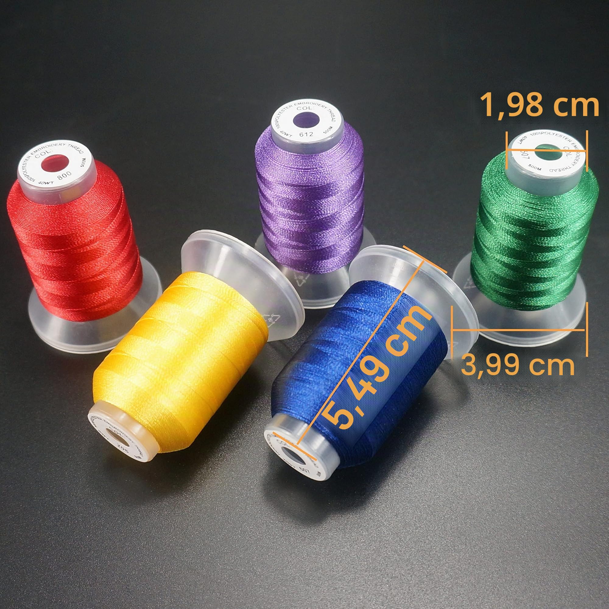 New brothread 80 Colori 100% Poliestere Filo per Ricamo a Macchina kit 500m - Colori compatibili con i colori Janome e Robison-Anton