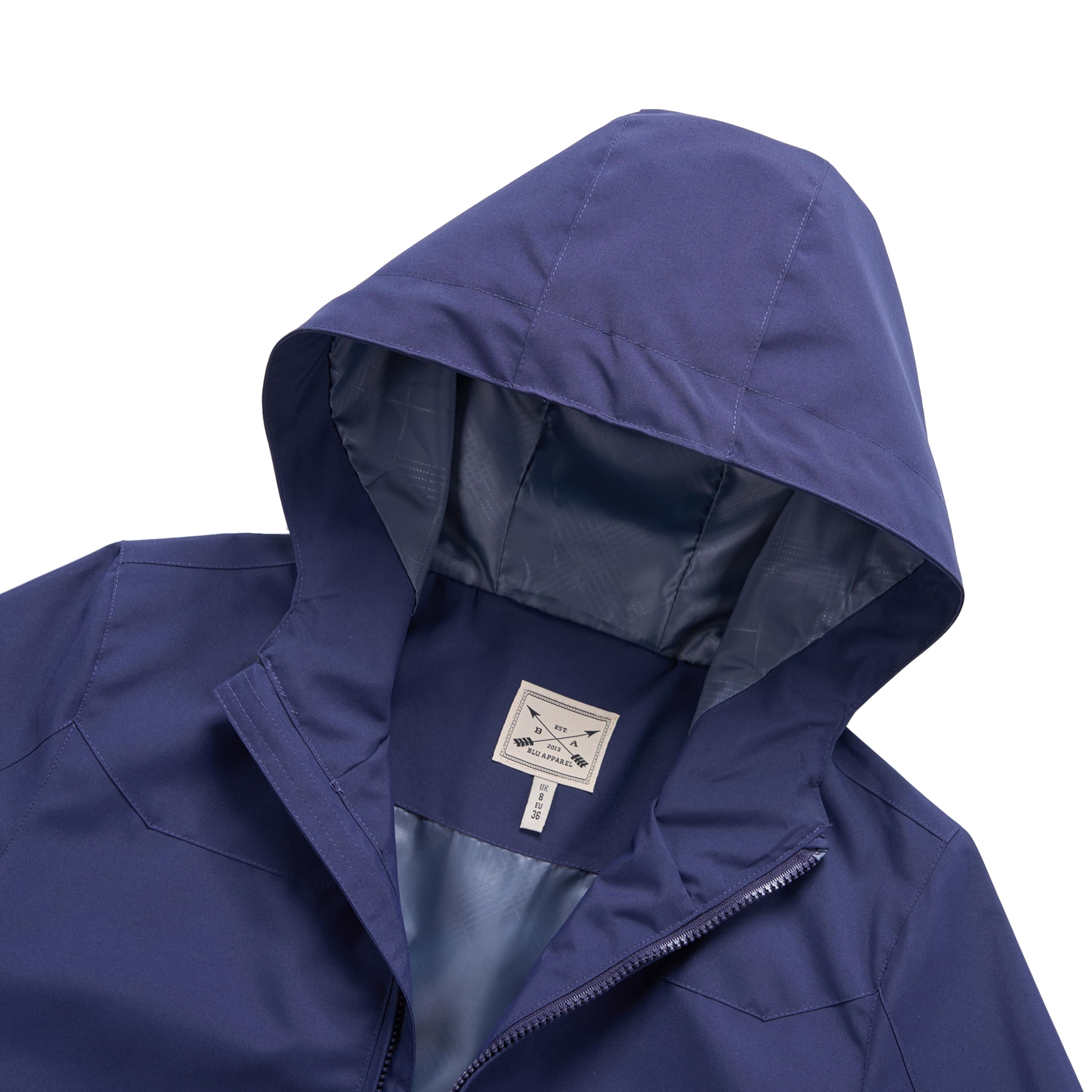 Blu Apparel Veste de pluie imperméable à capuche coupe-vent pour femme