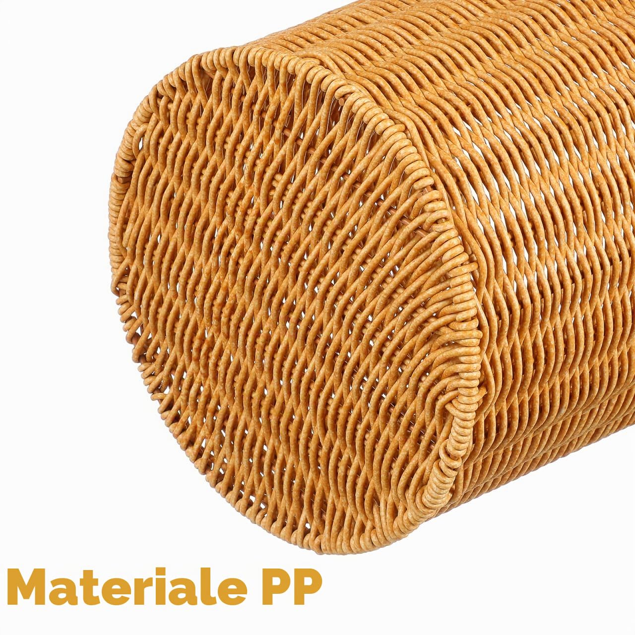 PRETYZOOM Cestino per rifiuti in rattan con coperchio portatile in vimini cestino rotondo in plastica cestino portaoggetti tessuto contenitore per soggiorno camera da letto camera da letto