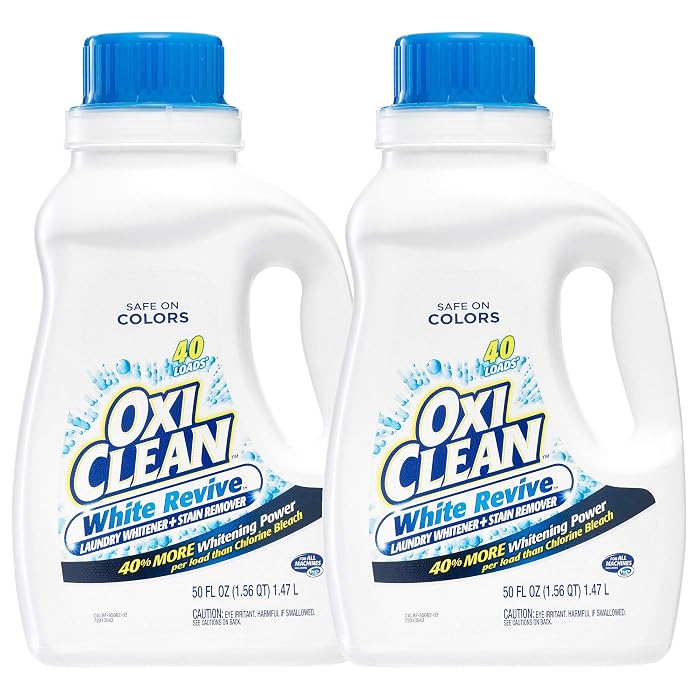 OxiClean Laundry Liquid Stain Remover, White Revive, 40 Loads, 50 Oz