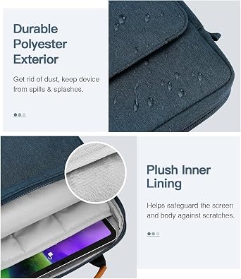 9-11 Inch Tablet Sleeve Bag Handle Carrying Case with Shoulder Strap Fits New 11-inch iPad Pro M4/iPad Air M2, iPad 10th 10.9, iPad 9/8/7th 10.2, iPad Air 5/4th 10.9, Tab S8/S9 11