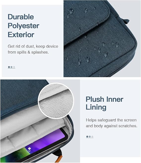 9-11 Inch Tablet Sleeve Bag Handle Carrying Case with Shoulder Strap Fits New 11-inch iPad Pro M4/iPad Air M2, iPad 10th 10.9, iPad 9/8/7th 10.2, iPad Air 5/4th 10.9, Tab S8/S9 11