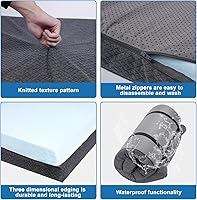 Vista 3 de Extra Thick Memory Foam Camping Mattress - 72" x 24" Portable Sleeping Pad for Adults, Folding Camping Bed Mat, Lightweight Cot Mattress Topper for