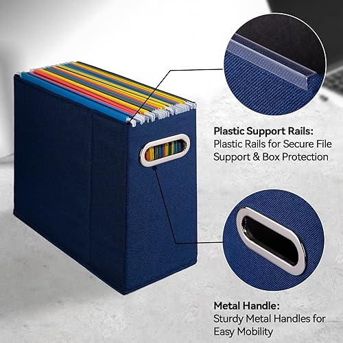 Vista 30 de Paquete de 4 organizadores de archivos tamaño carta, organizador de carpetas de archivos, caja de almacenamiento de tela, organizador de papel Verde